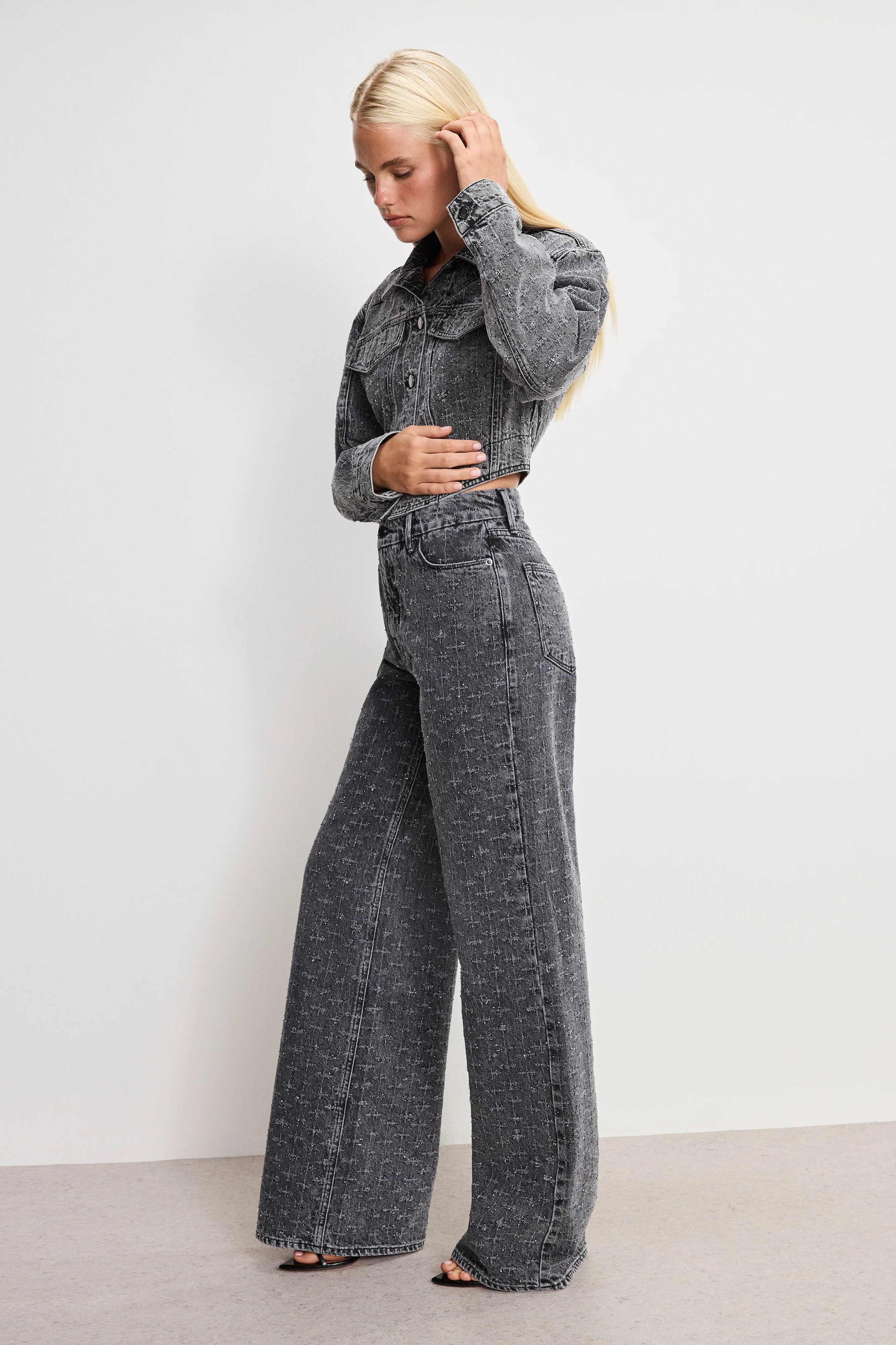 DOLLY JOLEANS CRYSTAL RELAXED JEANS  | BLACK415 - GOOD AMERICAN | Good American