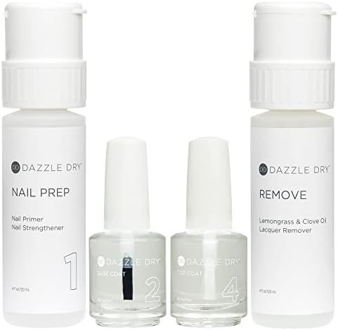 Dazzle Dry Step 1 - Nail Prep , 4 oz (120 mL) + Step 2 - Base Coat + Step 4 - Top Coat (0.5 oz /15 m | Amazon (US)
