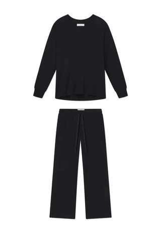 Relax Pants Set in Black | Lake Pajamas