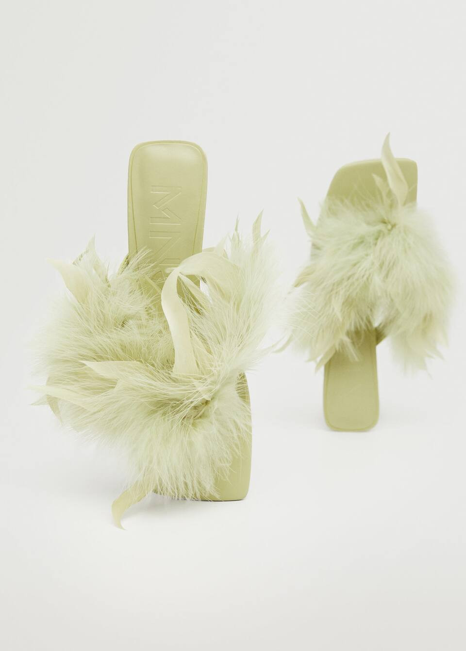 Feather leather sandals -  Women | Mango United Kingdom | MANGO (UK)