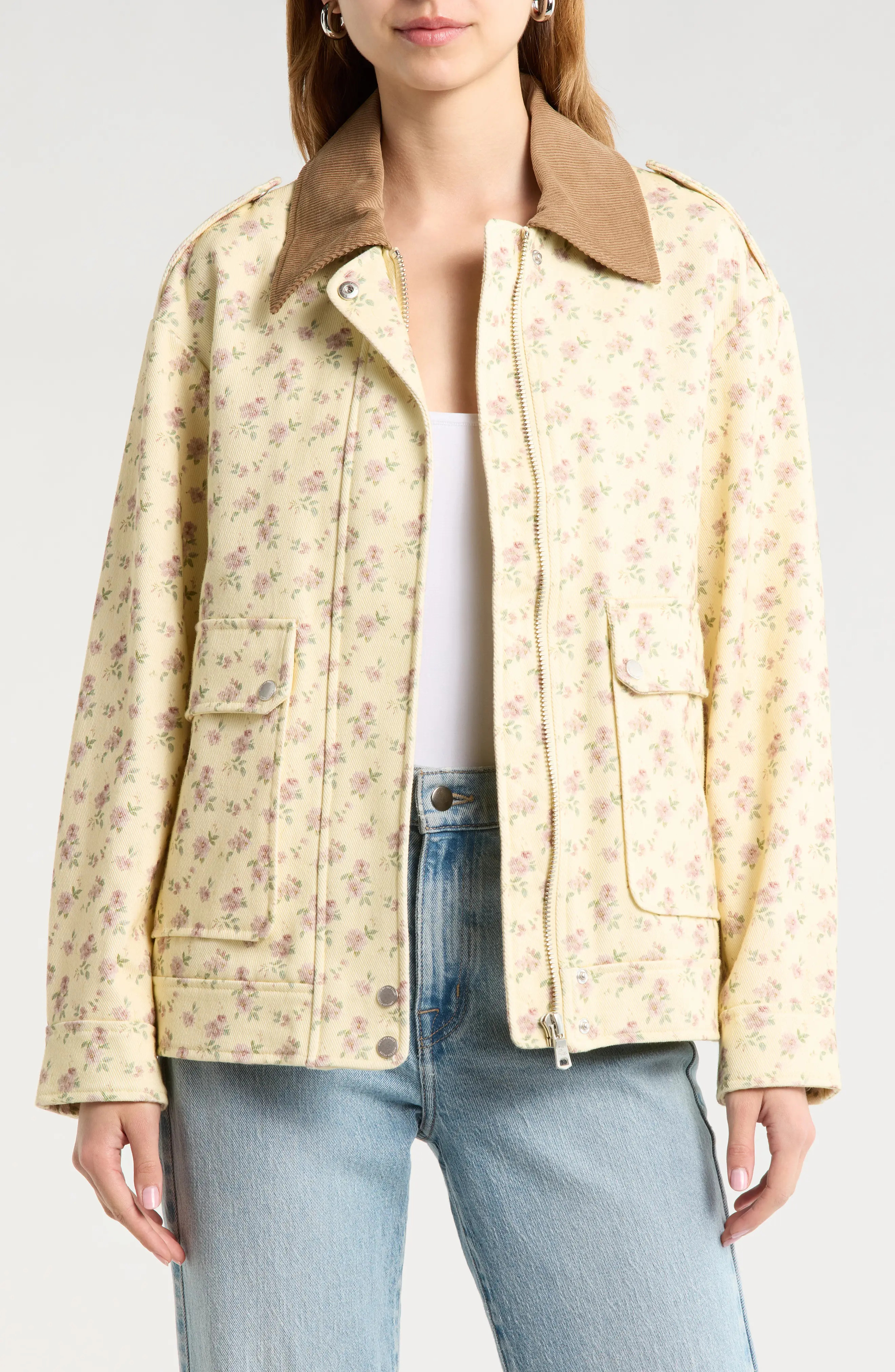 Avec Les Filles Floral Print Chore Coat (Women) | Nordstrom | Nordstrom