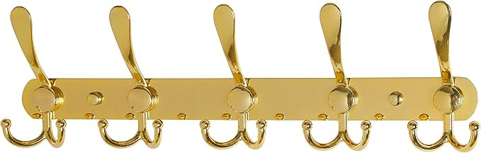 Dseap Coat Rack Wall Mounted - 5 Tri Hooks, Heavy Duty, Stainless Steel, Metal Coat Hook Rail for... | Amazon (US)