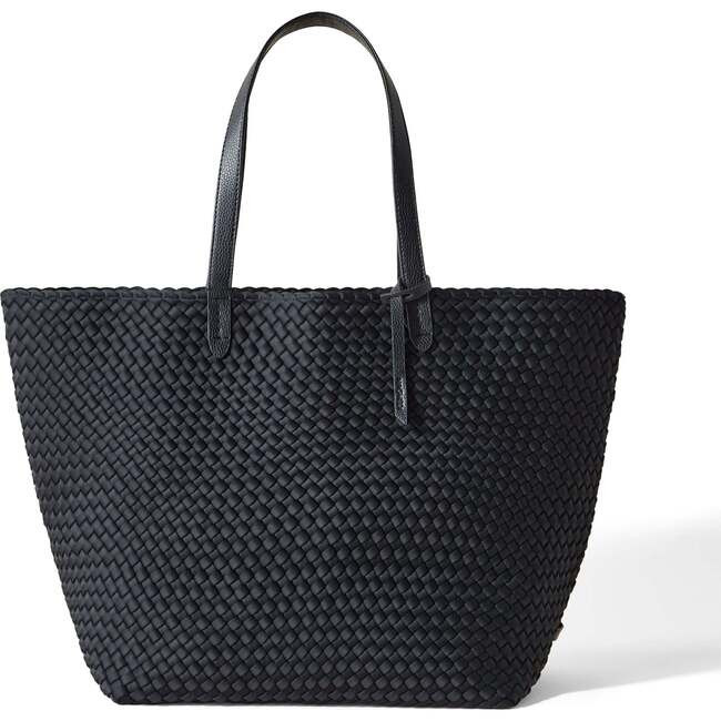 Naghedi NYC | Women's Jetsetter Large Handwoven Tote, Onyx - OS (Black) | Maisonette | Maisonette