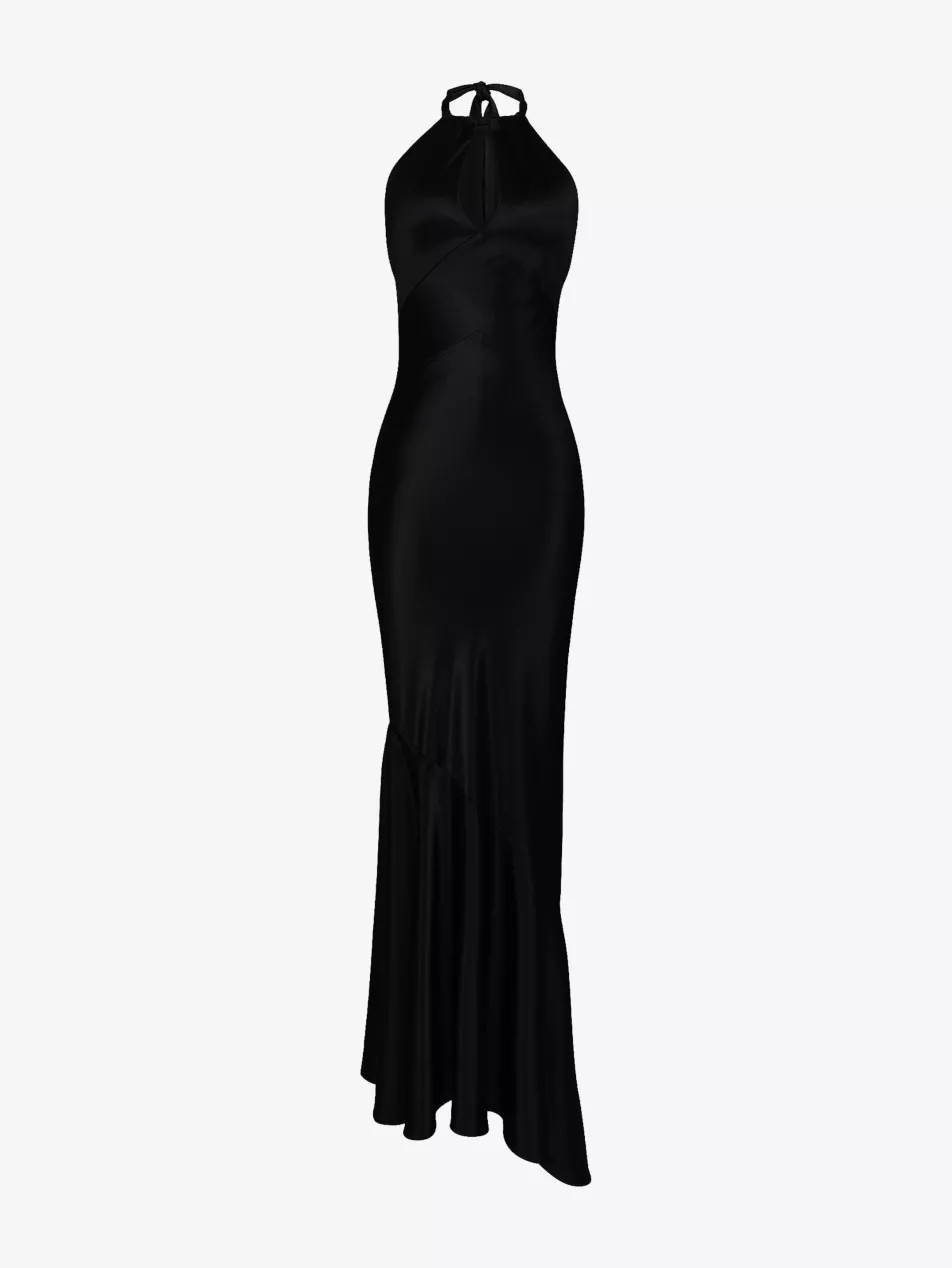Oliviana Halter-Neck Satin Maxi Dress | Selfridges