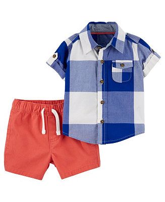 Carter's Baby Boys 2-Piece Gingham Top and Shorts Set & Reviews - Sets & Outfits - Kids - Macy's | Macys (US)