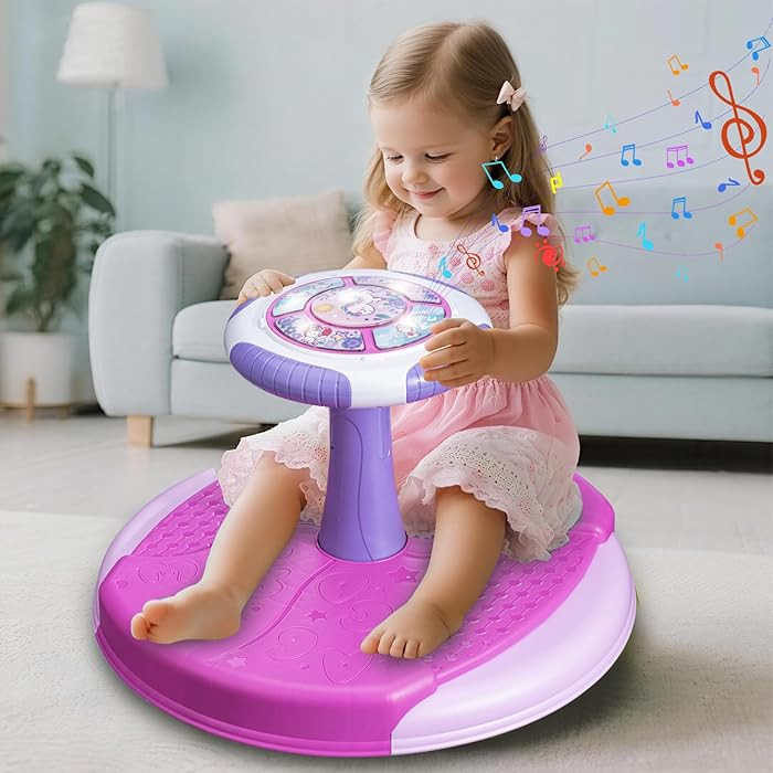 VROGTIK Sit and Spin Toys for Toddlers 1-3 Girls, 360° Toddler Spinning Seat with LED Lights and... | Amazon (US)