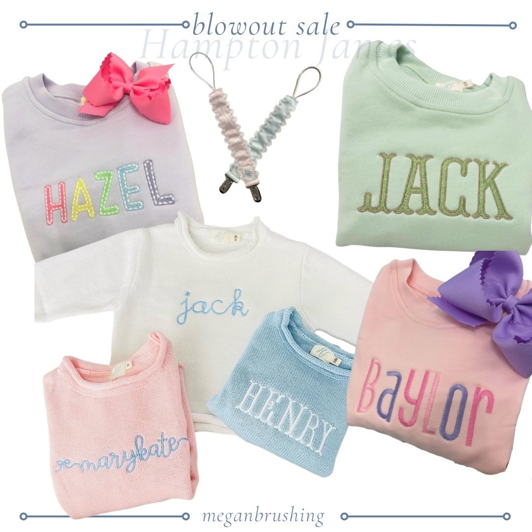 Winter Blowout 2026- the annual once a year sale! Up to 75% off.  Starts 10pm Eastern! Recommended to check out quickly and multiple times to avoid things selling out of your cart.  I’ll be adding items as I see them! But think rollneck sweaters, jogger sets, paci clips, bibs and toys.  
#hamptonjames #sale #rollnecksweater #monogram 

#LTKFindsUnder50 #LTKBaby #LTKSaleAlert