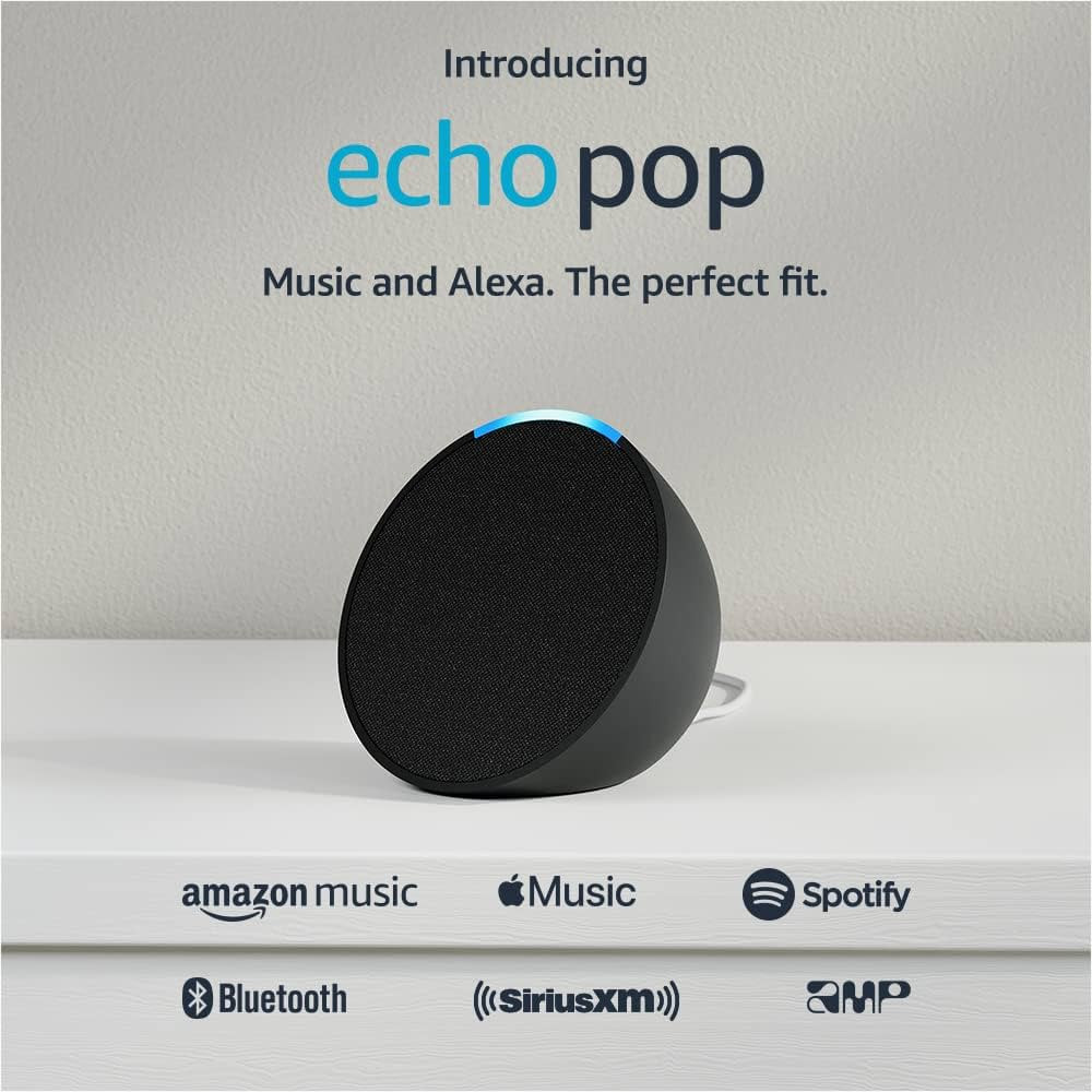 Certified Refurbished Echo Pop | Full sound compact smart speaker with Alexa | Charcoal | Amazon (US)