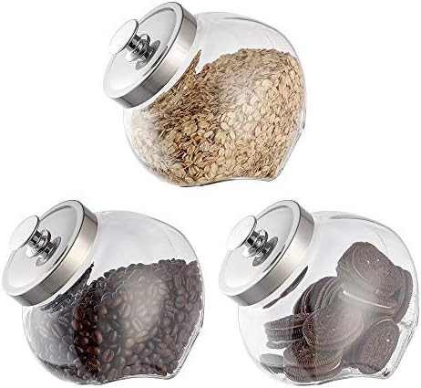 HyperSpace Mini Glass Penny Jar, Candy Jar, Cookie Jar, Kitchen Canister, Set of 3 (39 OZ) | Amazon (US)