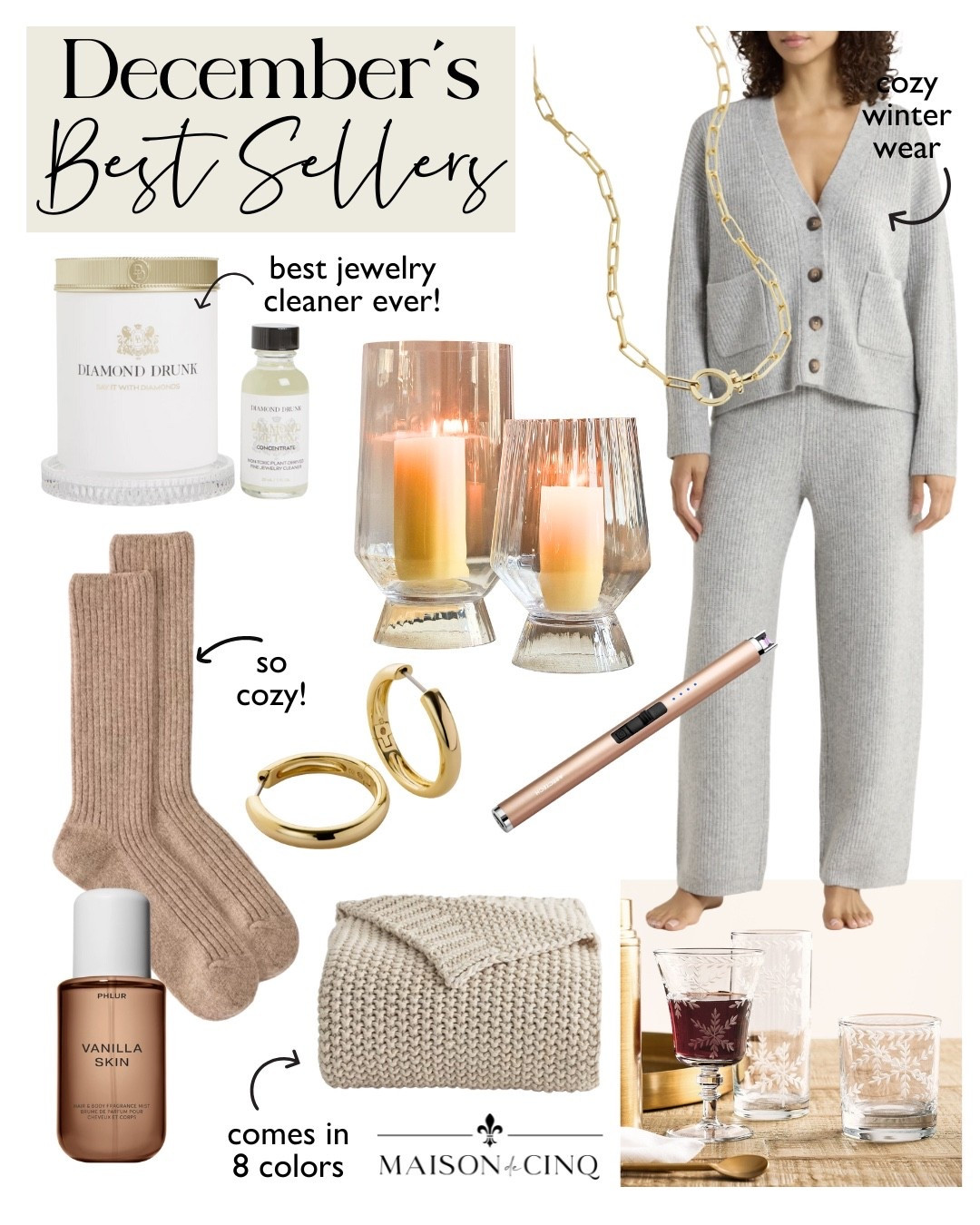 Last month’s best sellers include a cute lounge set, my fave cashmere socks, an amazing jewelry cleaner, and more!

Home decor, throw blanket, hurricanes, wine glasses, beauty, fragrance, earrings, jewelry 

#LTKOver40 #LTKHome