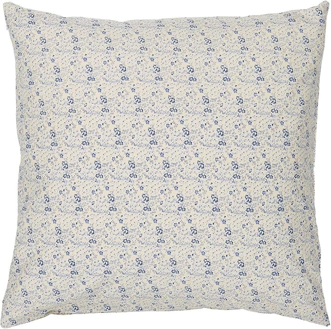 IB Laursen Cushion Cover Beige with Blue Flowers 50 x 50 Cotton Cushion Cover | Amazon (UK)