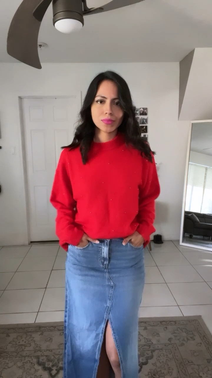 Casual holiday outfit with a pop of red ❤️ 

#LTKHoliday #LTKstyletip #LTKSeasonal