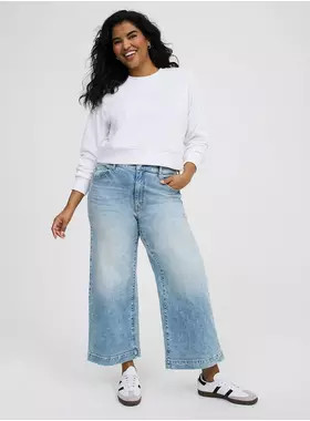 High-Rise Wide-Leg Ankle Crop Jean | Torrid (US & Canada)