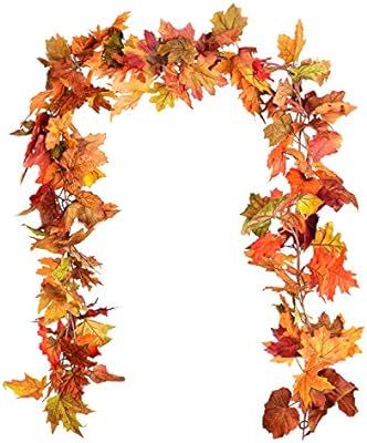 DearHouse 2 Pack Fall Garland Maple Leaf, 5.9Ft/Piece Hanging Vine Garland Artificial Autumn Foli... | Amazon (US)
