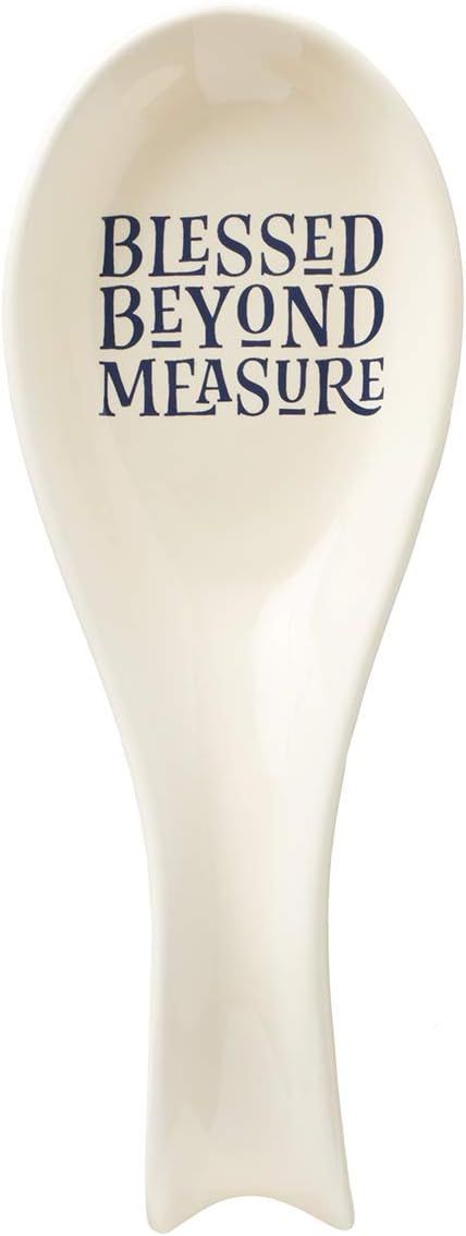 Blessed Beyond Measure Ceramic White Spoon Rest Modern Farmhouse Kitchen Utensil Holder Inspirati... | Amazon (US)