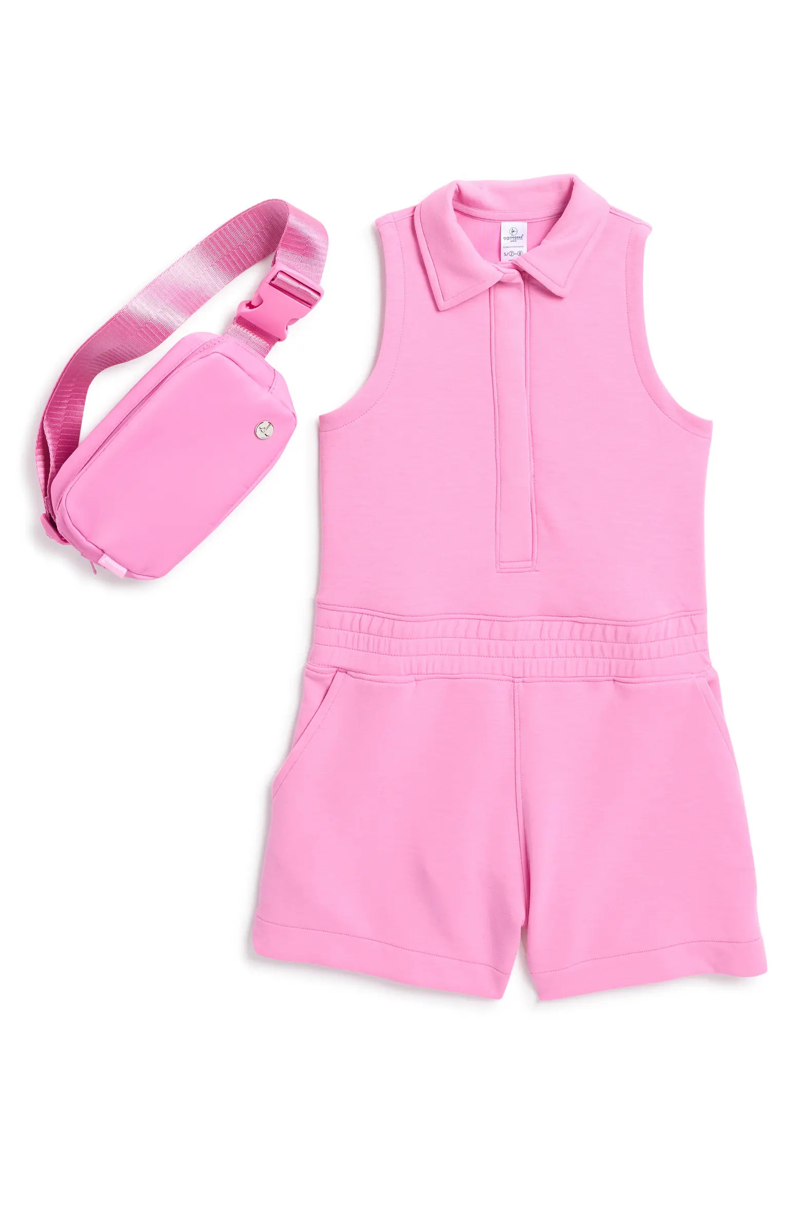 Kids' Scuba Knit Romper & Belt Bag Set | Nordstrom Rack