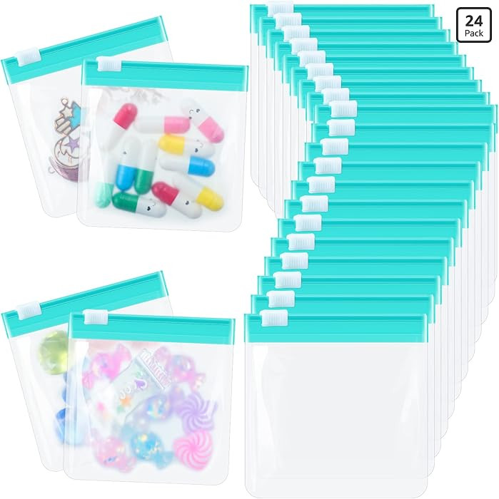 24 Pieces Pill Pouch Bags Zippered Set Reusable Translucent Medicine Organizer Sealing Travel Pla... | Amazon (US)