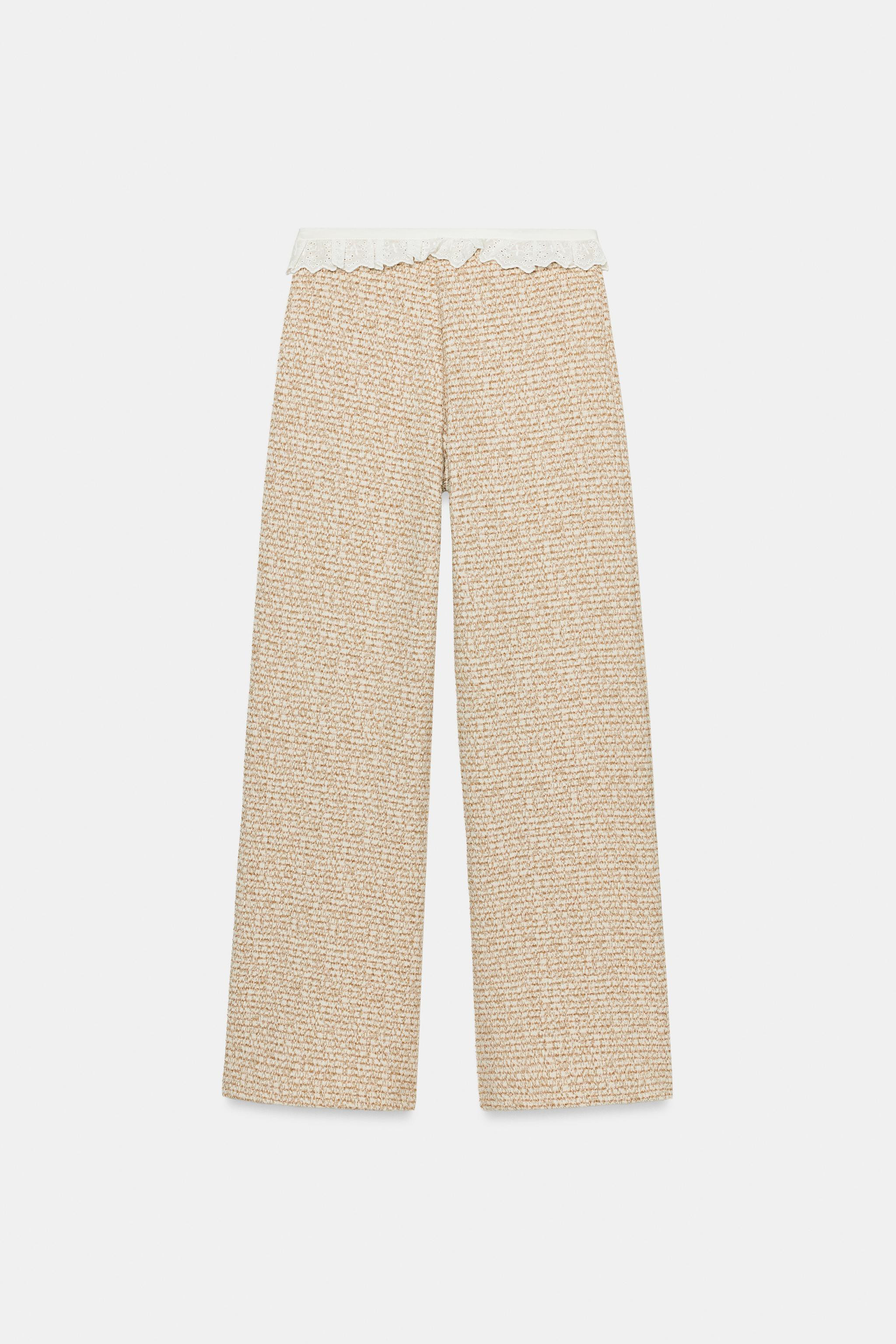 TEXTURED RUFFLE PANTS | Zara US