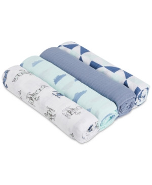 aden by aden + anais 4-Pk. Cotton Sky High Swaddle Blankets, Baby Boys | Macys (US)
