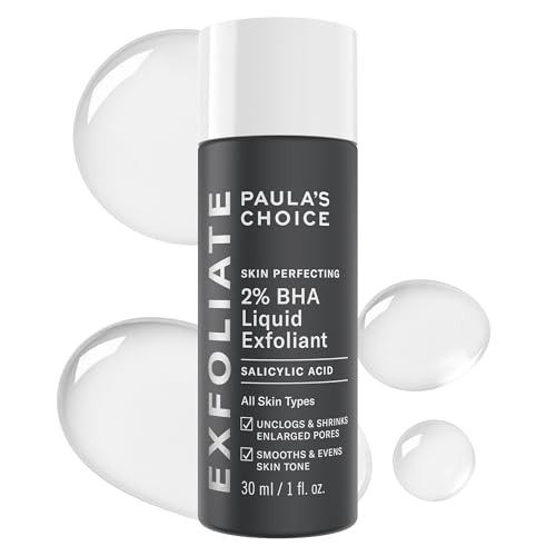 Paula's Choice Skin Perfecting 2% BHA Liquid Salicylic Acid Exfoliant, Gentle Facial Exfoliator for Blackheads, Large Pores, Wrinkles & Fine Lines, Travel Size, 1 Fluid Ounce | Amazon (US)