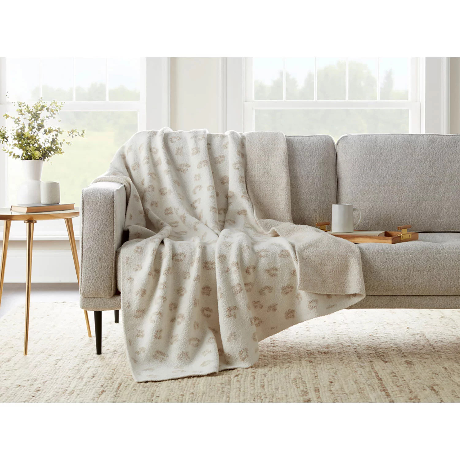 Members Mark Cozy Knit Heathered Leopard Throw - 60" x 70" (Assorted Colors) | Sam's Club