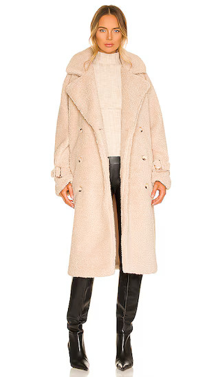 Malani Faux Fur Coat in Beige | Revolve Clothing (Global)