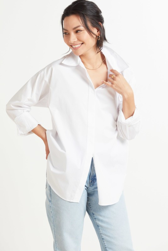 GOOD AMERICAN Unisex Button Down Shirt | EVEREVE | Evereve