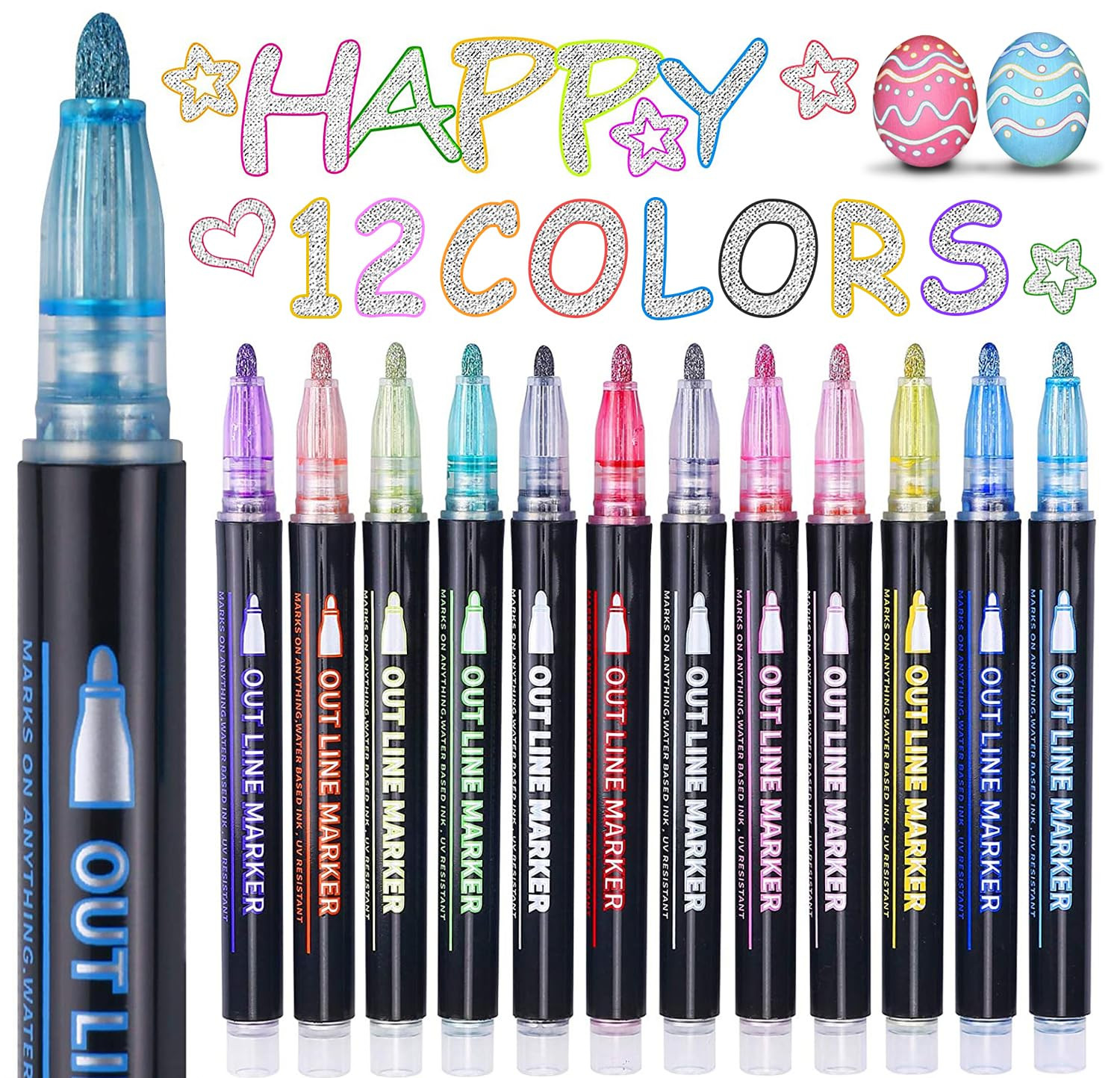 Easter Basket Stuffers, Outline Glitter Markers, Easter Basket Stuffers for Teens, Teen Girl Gift... | Amazon (US)