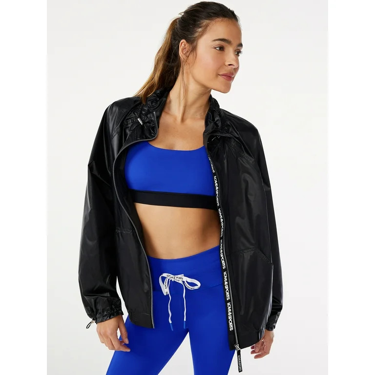 Love & Sports Women's Cropped Lightweight Jacket - Walmart.com | Walmart (US)