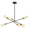 Black Sputnik Chandelier 6 Lights Modern Industrial Ceiling Light Mid Century Vintage Contemporar... | Amazon (US)