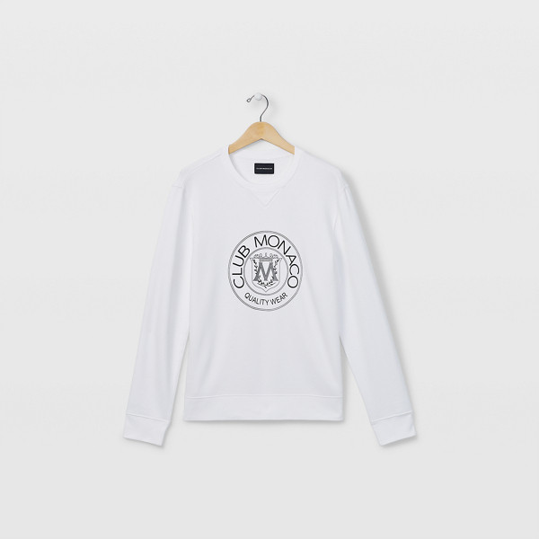 Club Monaco White Crest Sweatshirt in Size XXL | Club Monaco (Global)