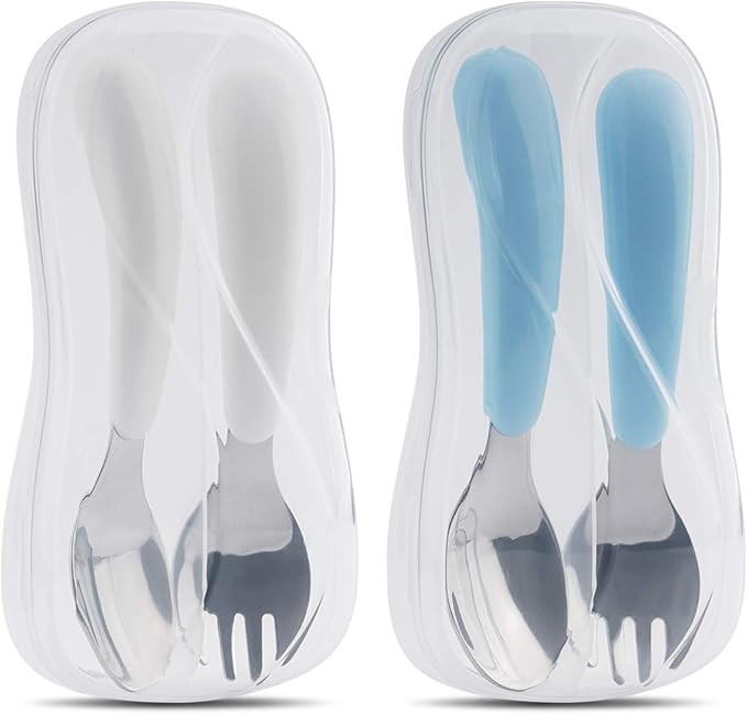 Kirecoo 2 Set Toddler Utensils, Toddler Forks and Spoons, Stainless Steel kids Silverware Set, De... | Amazon (US)