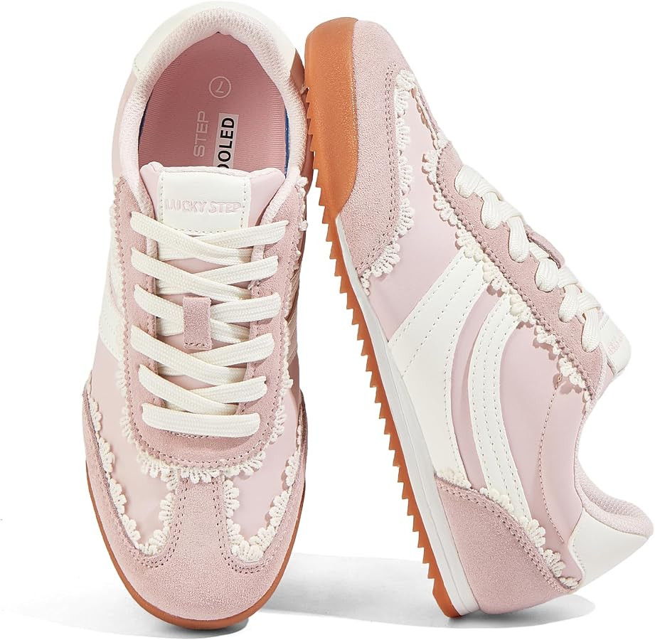 LUCKY STEP Women's Thin Retro Slim Tennis Sneakers | Amazon (US)