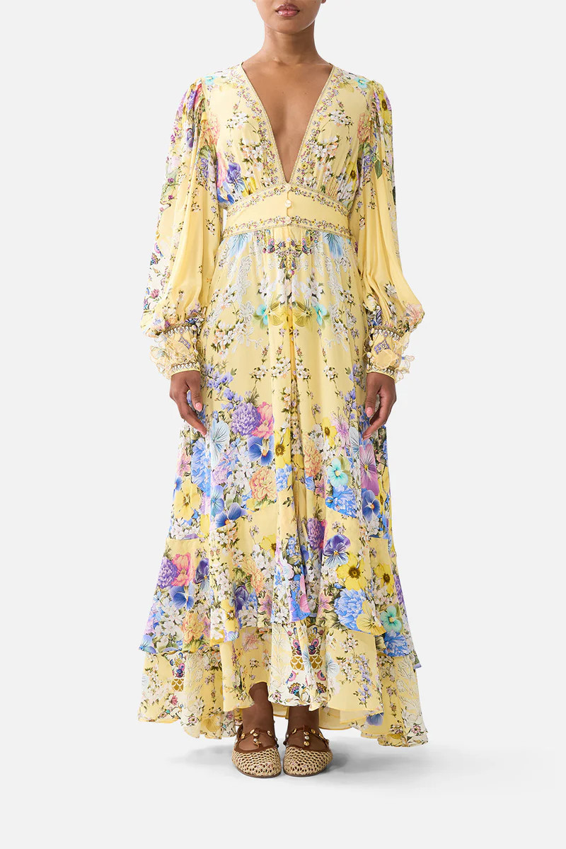 LONG BUTTON FRONT DRESS DARLING BUDS | Camilla US