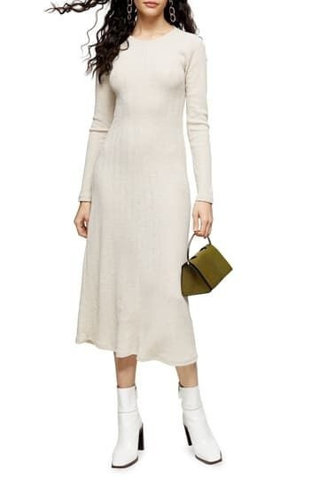 Open Back Long Sleeve Midi Dress | Nordstrom Rack