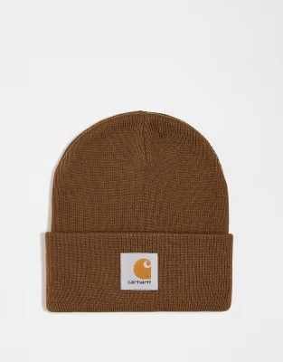 Carhartt WIP short watch beanie in brown | ASOS | ASOS (Global)