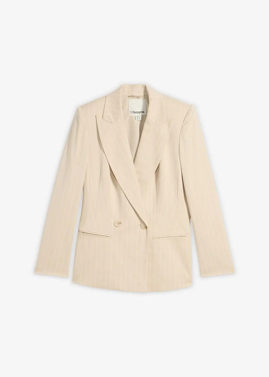 eleganter Nadelstreifen Blazer - beige - Damen | bonprix | Bonprix DE