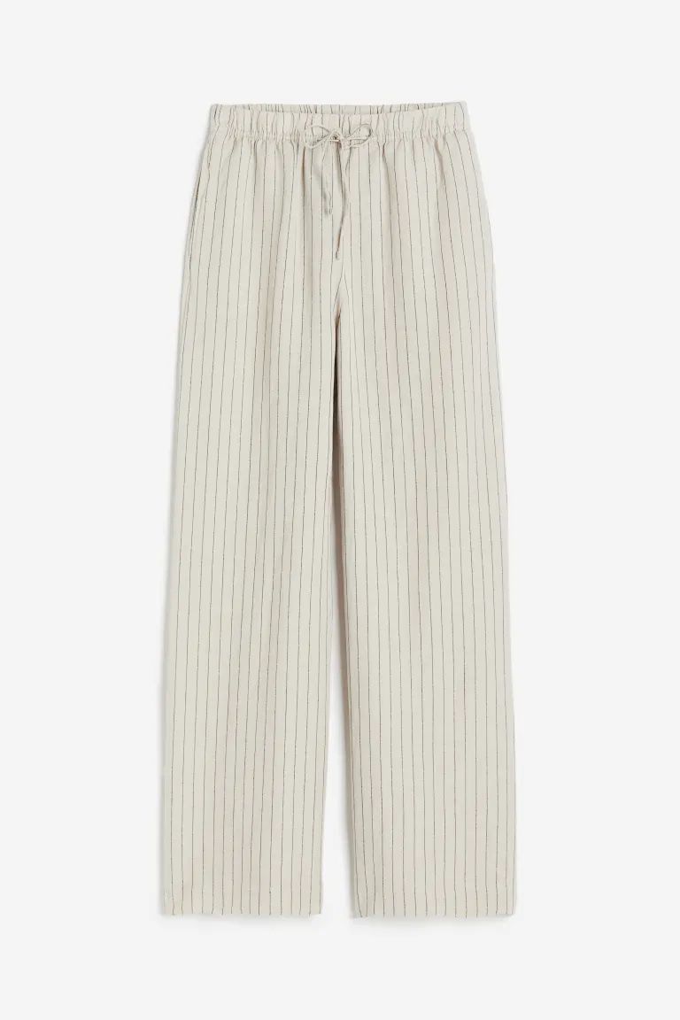Linen-blend Pull-on Pants - Light … curated on LTK