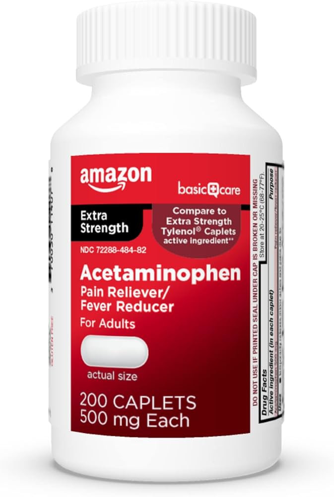 Amazon Basic Care Extra Strength Pain Relief, Acetaminophen Caplets, 500 mg, 200 Count | Amazon (US)