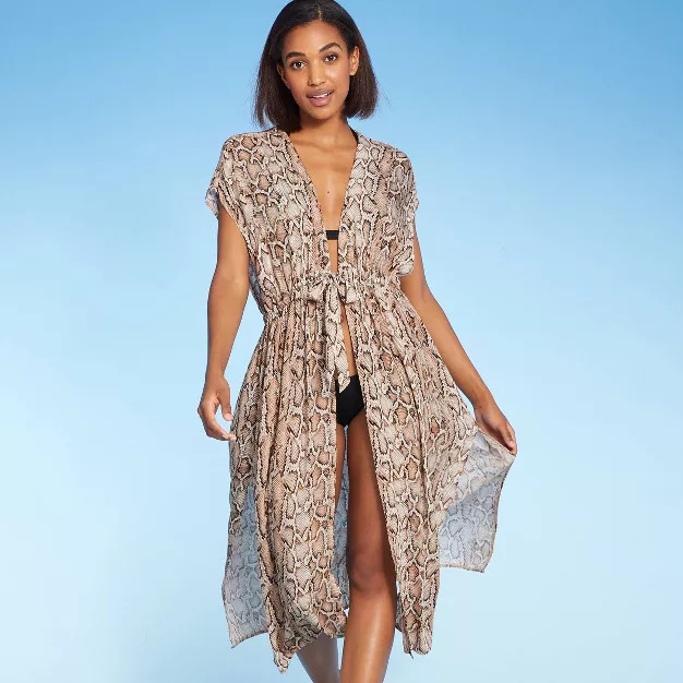 Women's Tie-Front Midi Cover Up Duster - Kona Sol™ | Target