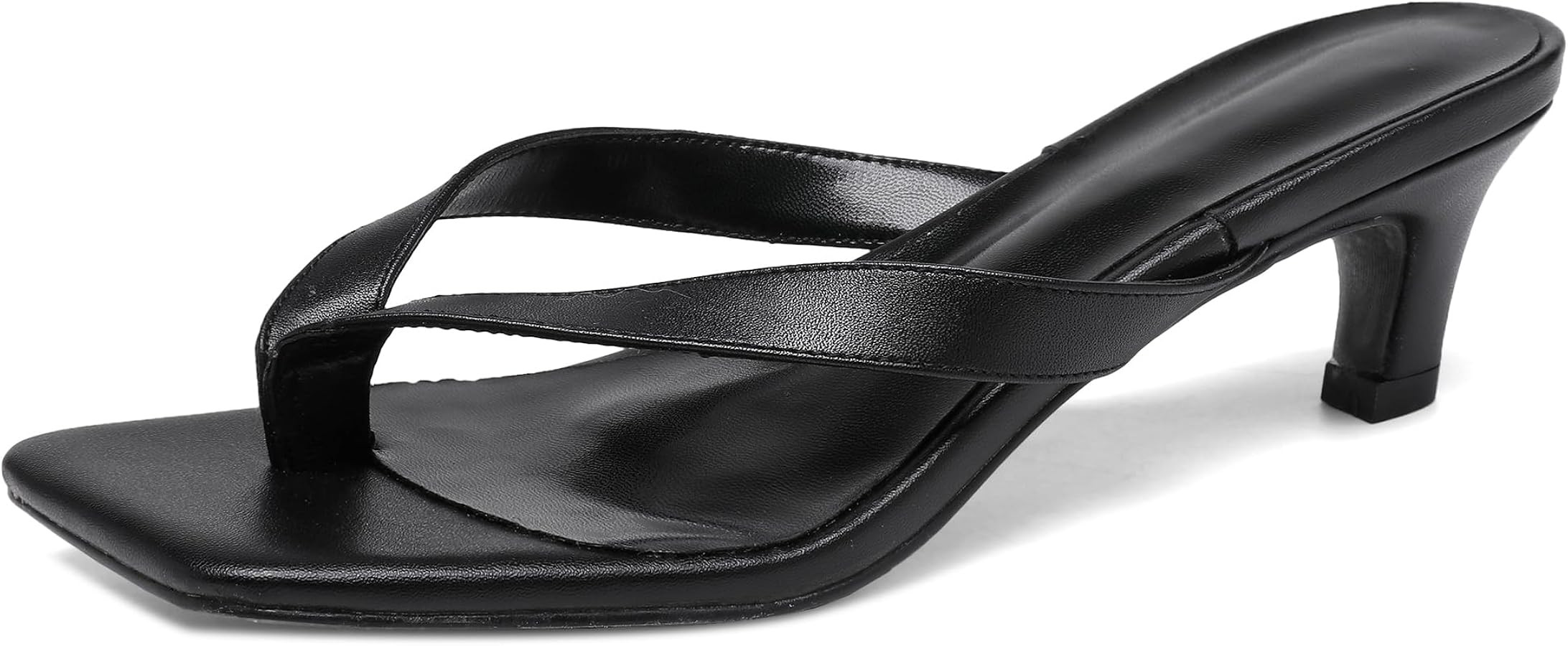 Women Kitten Heel Thong Sandals Square Open Toe Flip Flop Sandals Low Heel Fashion Party Dress He... | Amazon (US)