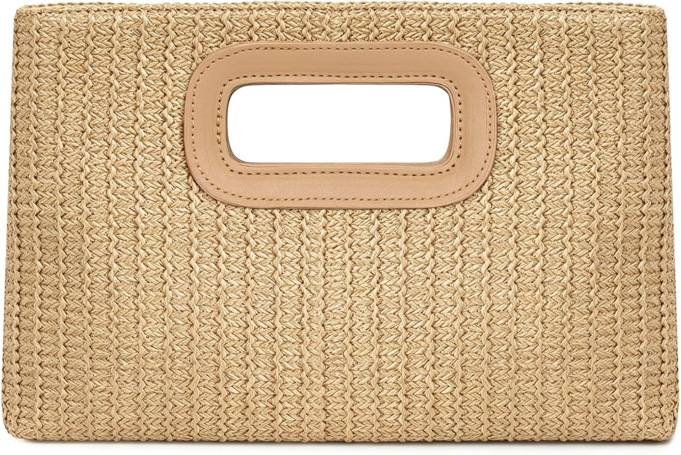 Top Handle Clutch Handbags for Women Chic Straw Clutch Shoulder Crossbody Purses Summer Bag Woven... | Amazon (US)
