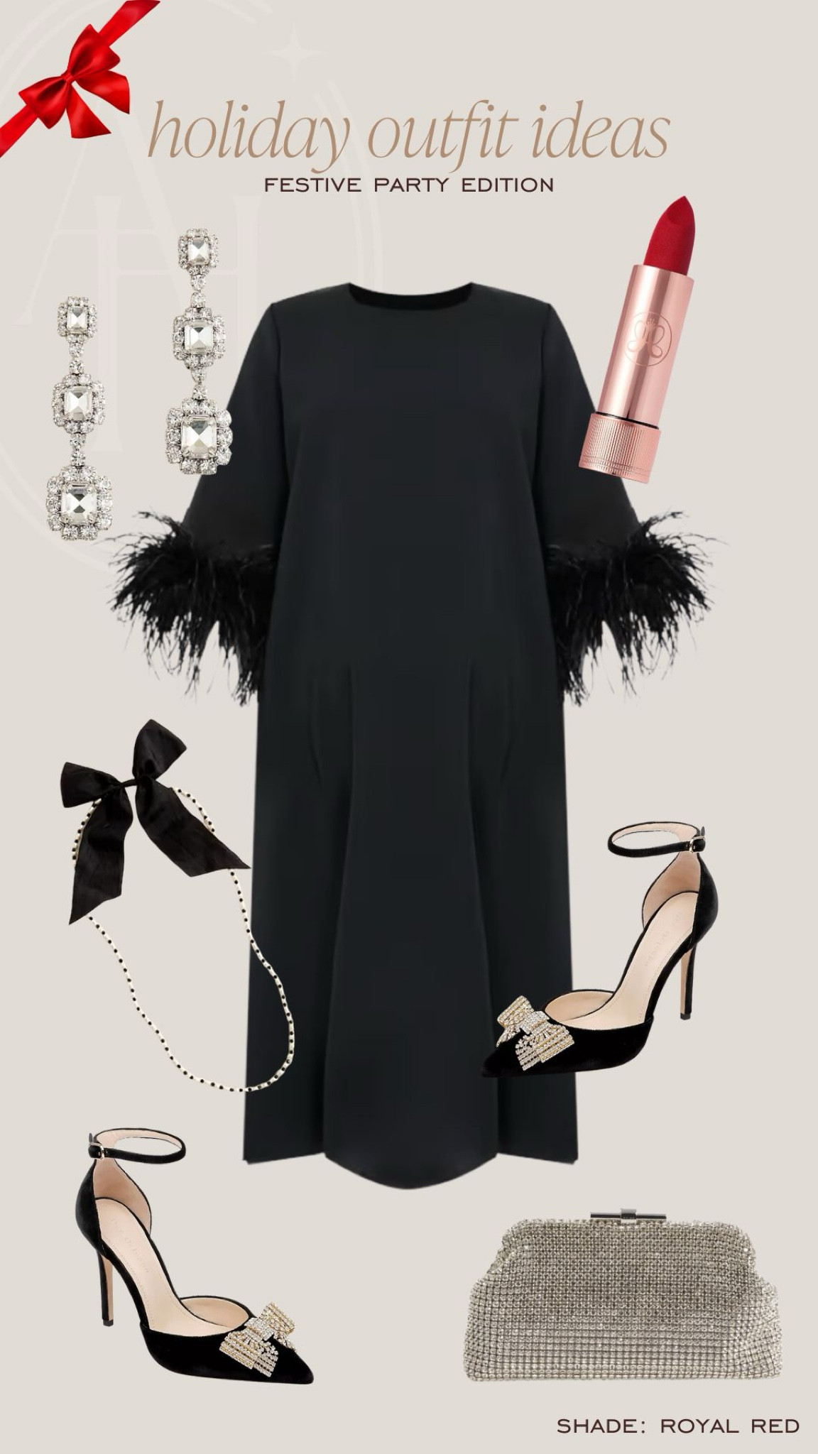 Holiday outfit idea. This feather detail dress and bow heels are perfect for a holiday event. 

#LTKSeasonal #LTKHoliday #LTKStyleTip