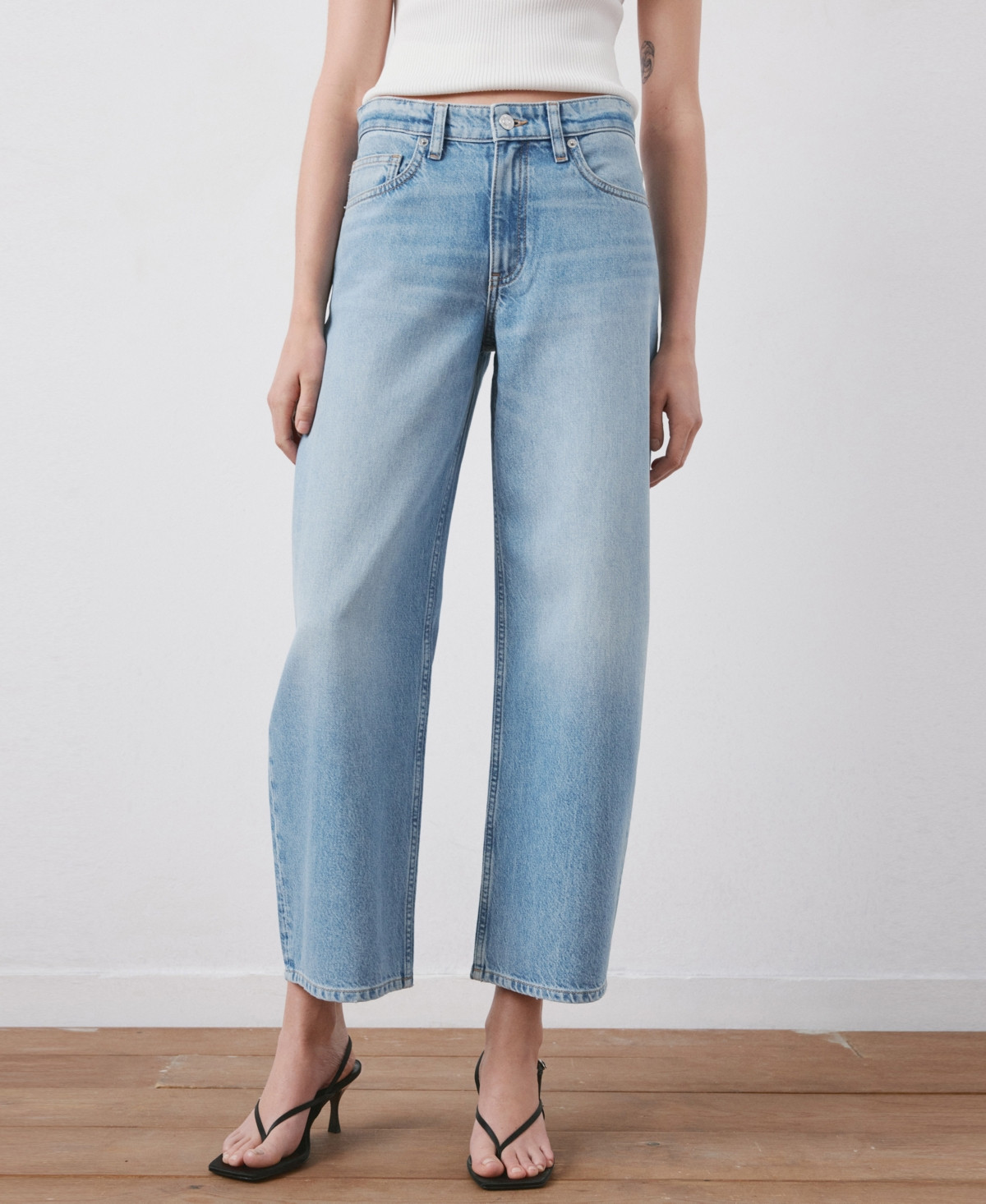 Mango Women's Mid-Rise Balloon Jeans - Medium Blue | Macy's