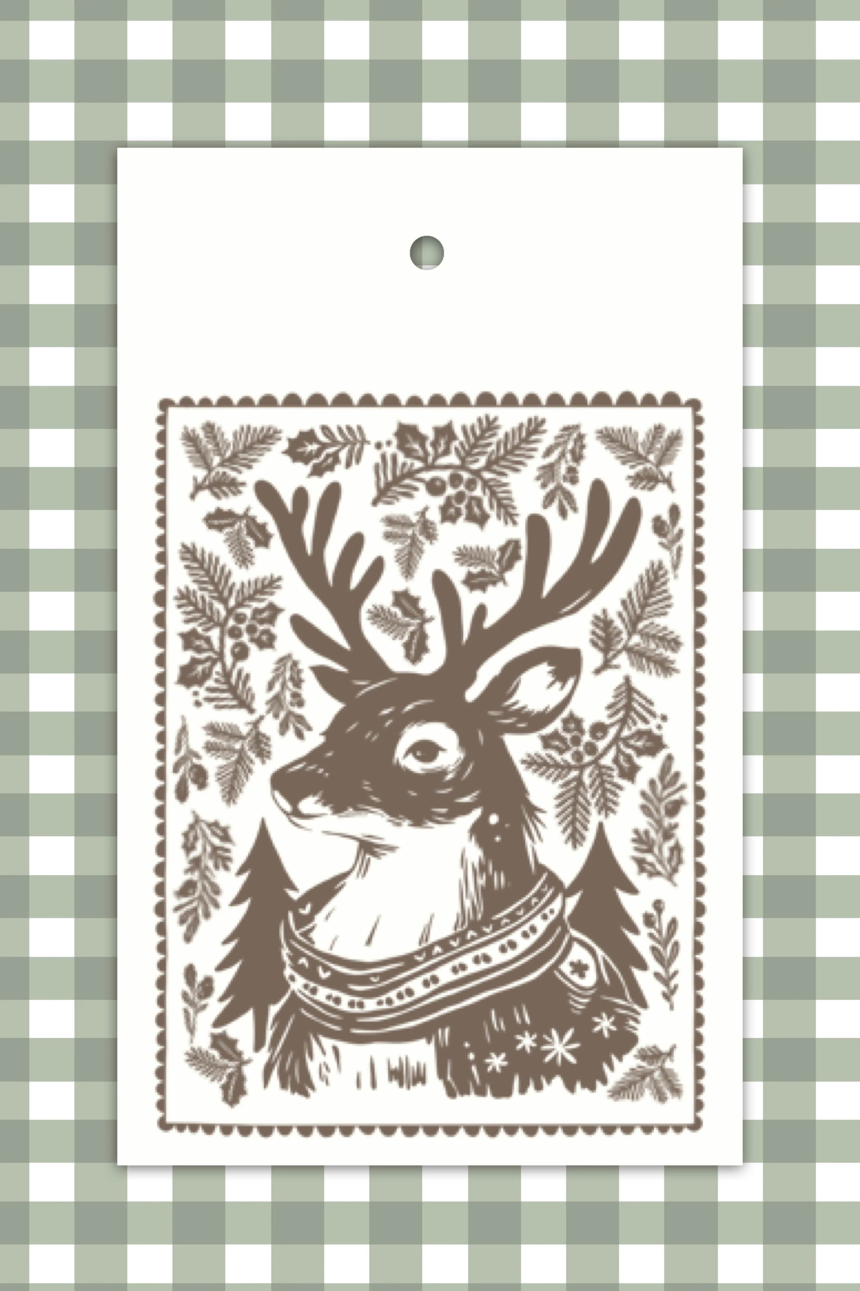 Woodblock Print Deer Tags | JSH Home Essentials