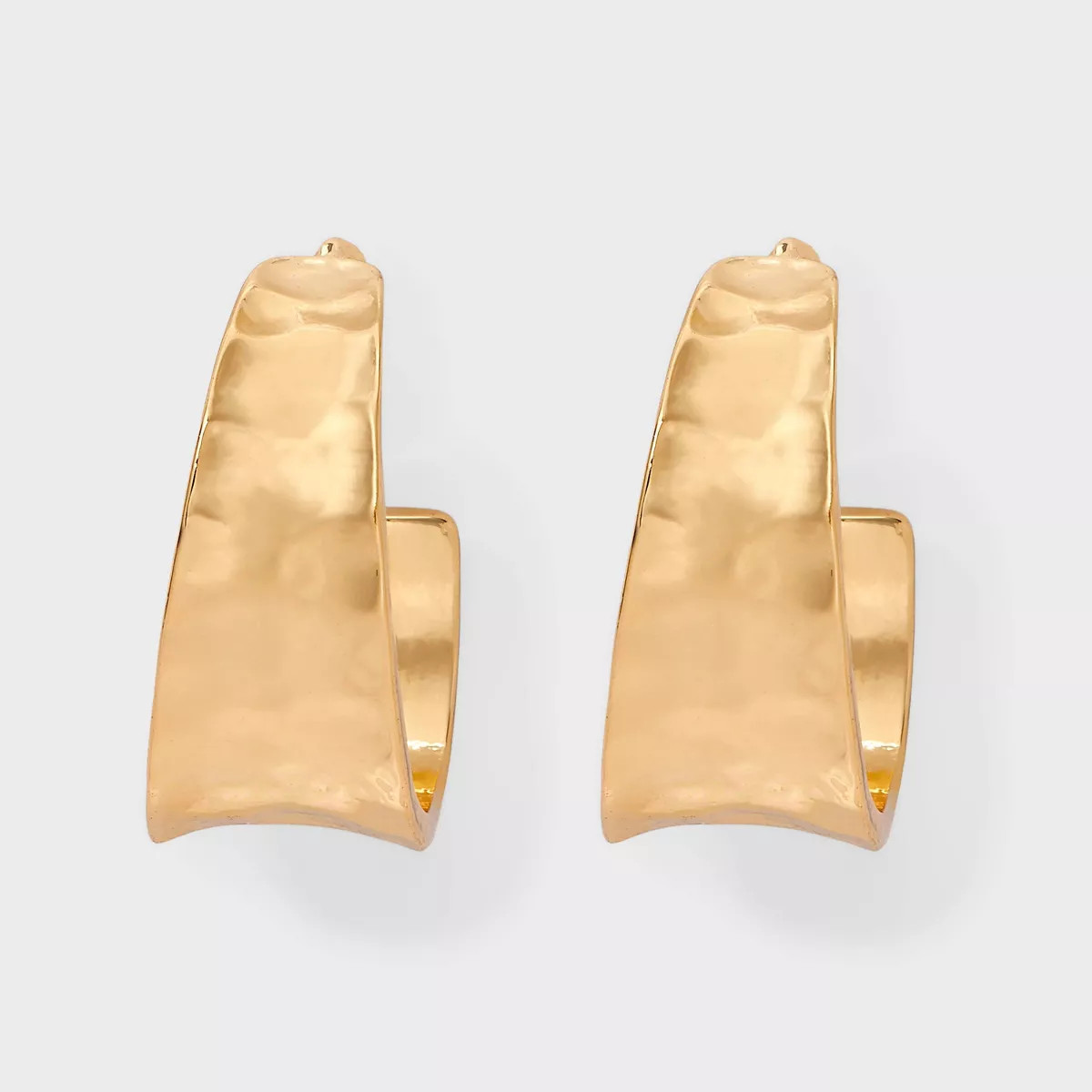 Hammer Texture Thick Hoop Earrings - Universal Thread™ Gold | Target
