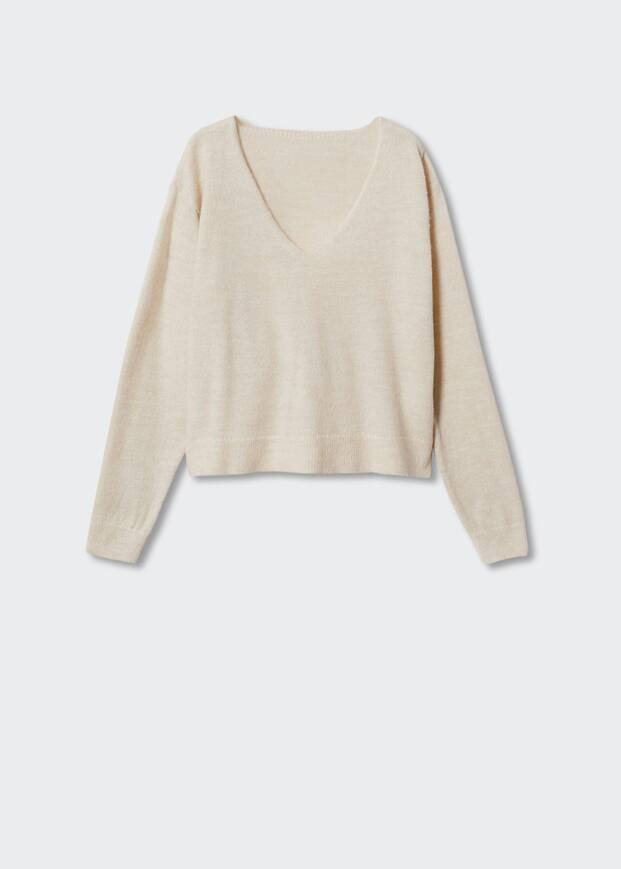 V-neck knit sweater -  Women | Mango United Kingdom | MANGO (UK)