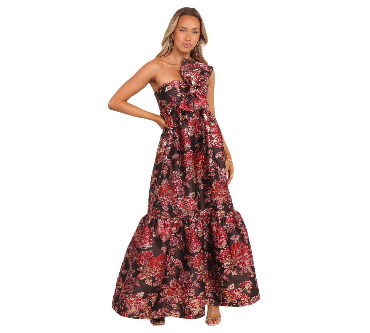 Petal and Pup Women's Betina Bow Front Maxi Dress - Brown Floral - Brown | Macy's