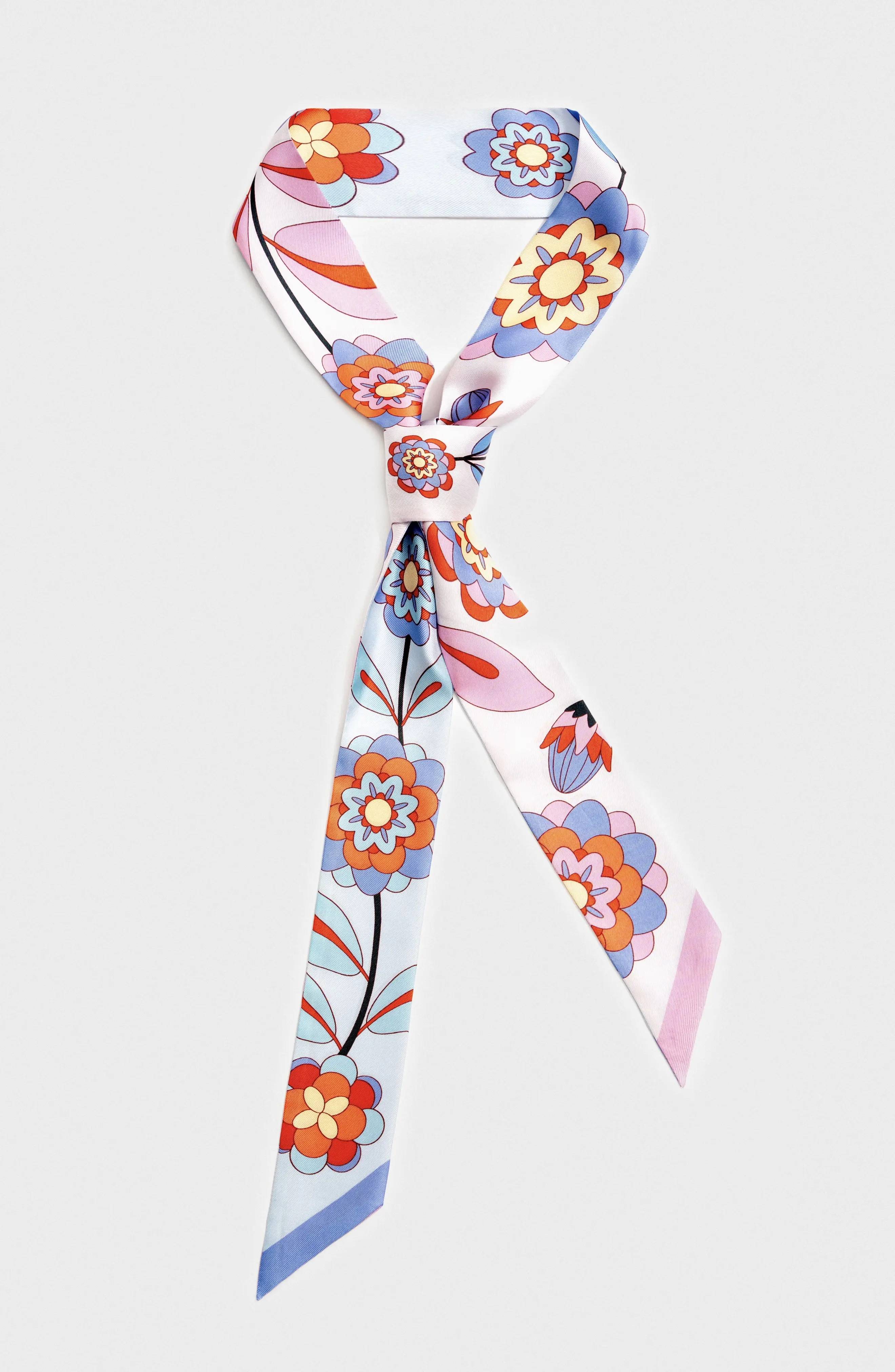 Jessie Zhao New York Silk Skinny Scarf Pink Garden (Women) | Nordstrom | Nordstrom