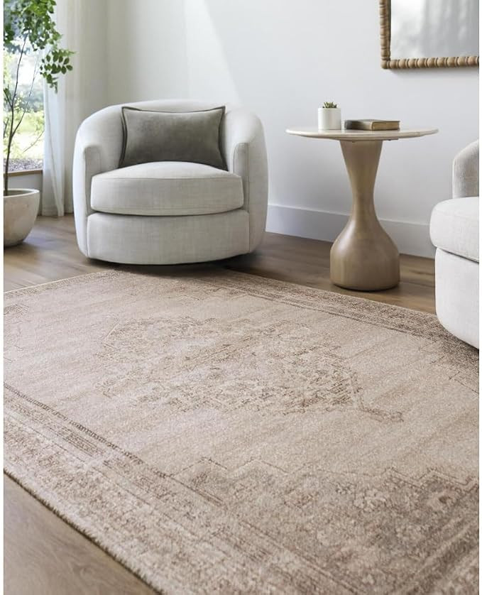 Livabliss x Galey Alix Luciana III Traditional Medallion Area Rug, 8' x 10' (8' x 10'), Beige | Amazon (US)